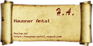 Hausner Antal névjegykártya